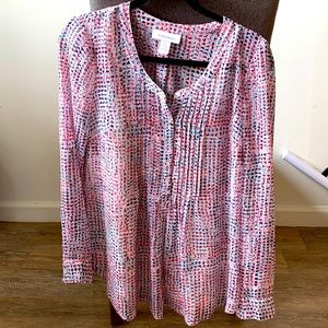 Motherhood Maternity Patterned Dress Shirt